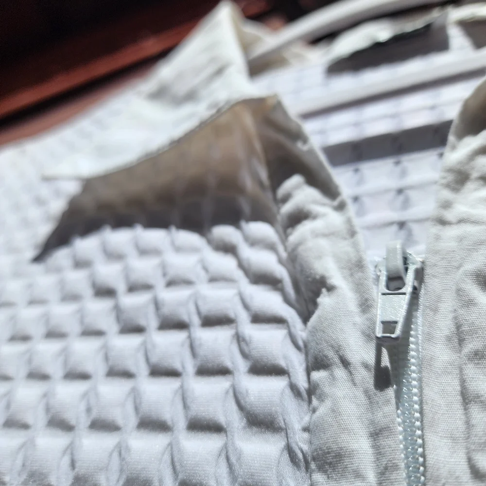 Selene Sport Vintage 90s White Zip up Blouse Size XL - Picture 6 of 8